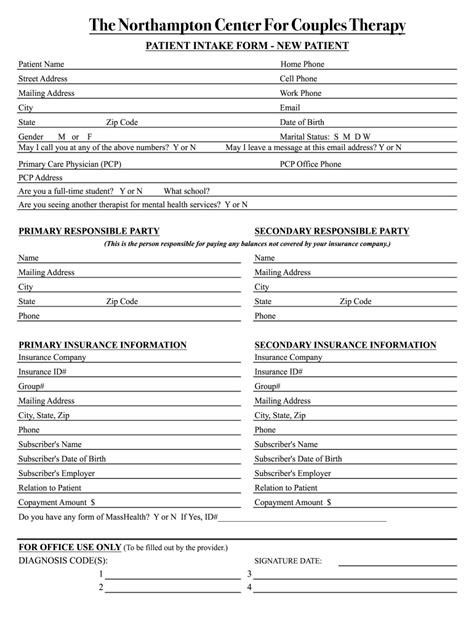 Couples Therapy Intake Form