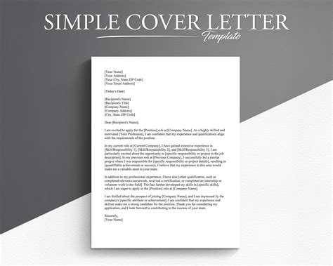 Cover Letter Template Example 5