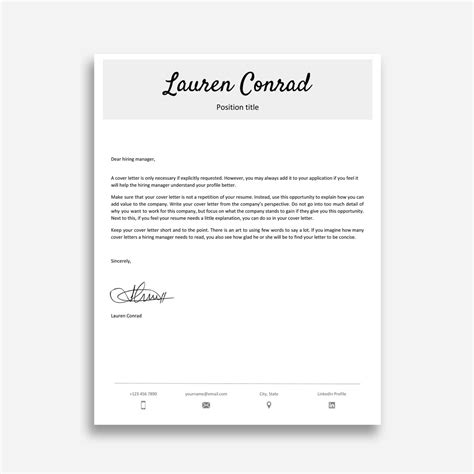 Cover Letter Template Google Docs