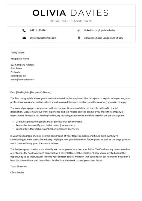 Cover letter templates gallery