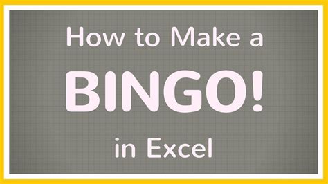 Create Bingo Template In Excel