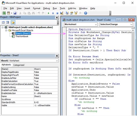 Create Drop Down List Using VBA Code