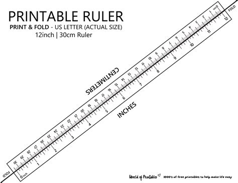 Create Free Printable Ruler With Inches Template