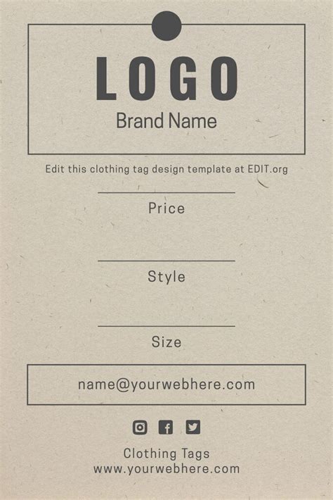 Create Inside Shirt Tag Template