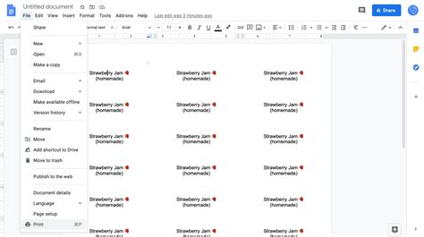 Steps to Create Labels Template in Google Sheets