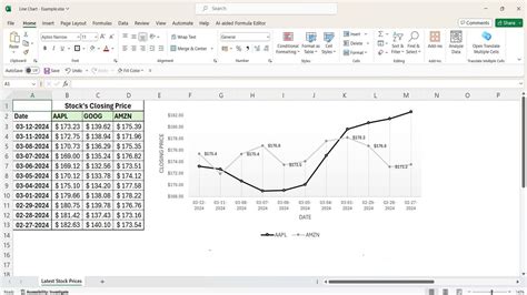 Create Line Chart in Excel