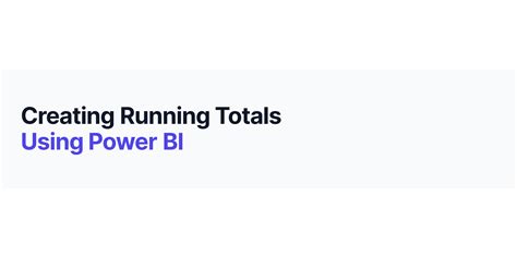 Create Running Total