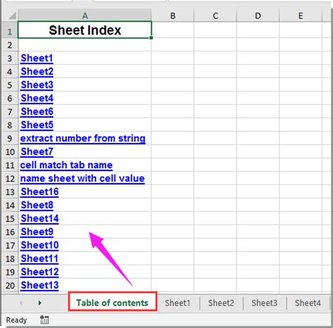 Create Table of Contents Excel Best Practices