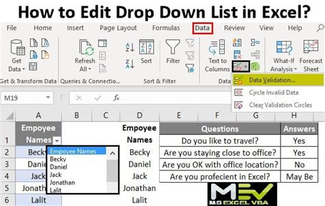 Create Yes No Drop Down Menu Using VBA