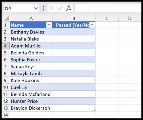 Create Yes No Dropdown In Excel Using A Named Range