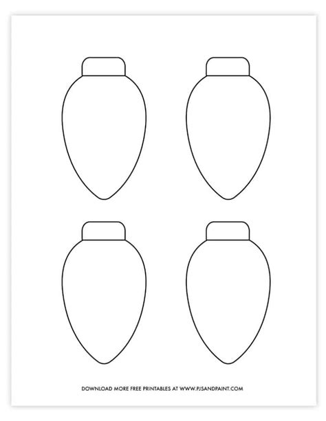 Create Your Own Christmas Light Bulb Template Printable