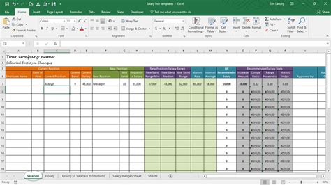 Pay Scale Excel Template