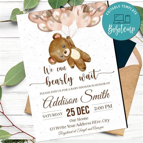 Creating Your Own Bearly Wait Invitation Template