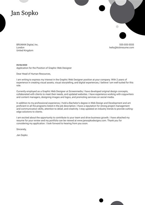 Creative Cover Letter Template