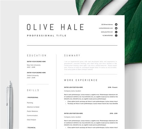 Creative Minimalist Resume Template