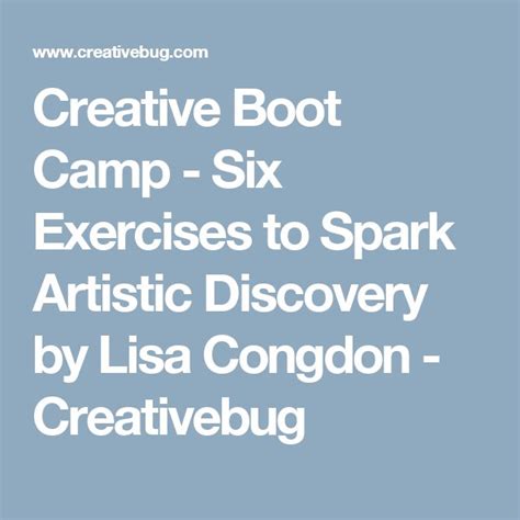 Creative and Artistic Boot Camp