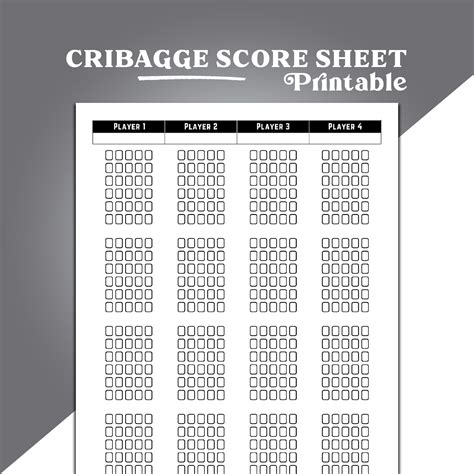 Cribbage Score Sheet Templates