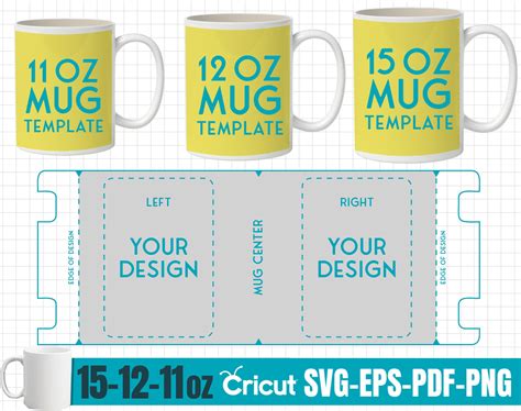 Cricut 15 oz mug template design for business