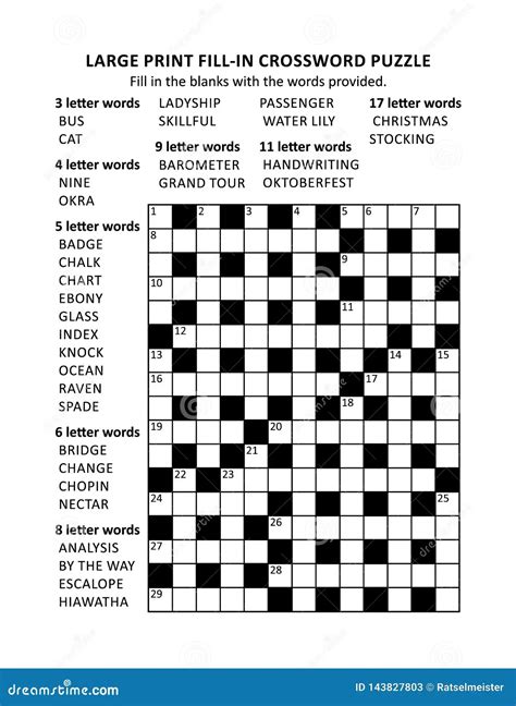 Crossword Fill-It-In Puzzle Example