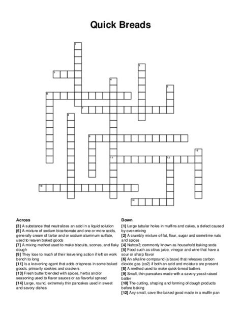 Crossword Resources for Foodies