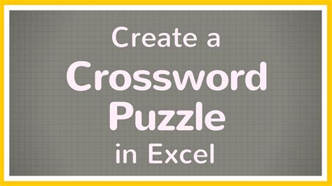 Crosswords in Excel Theme 6