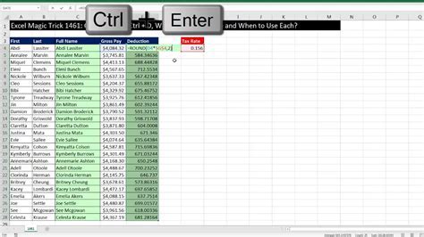 Ctrl + D Fill Down Series