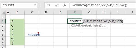 Curly Braces Formulas in Excel