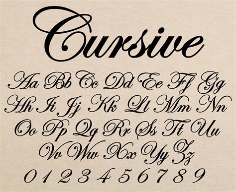 Cursive fonts and styles