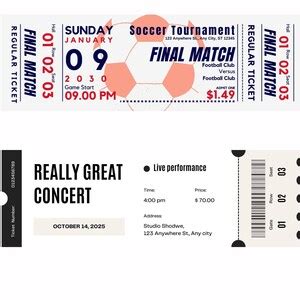 Custom Football Tickets