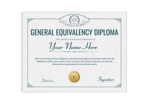 Custom GED Certificate