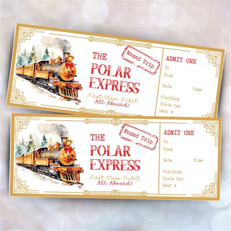 Custom Polar Express Ticket Template