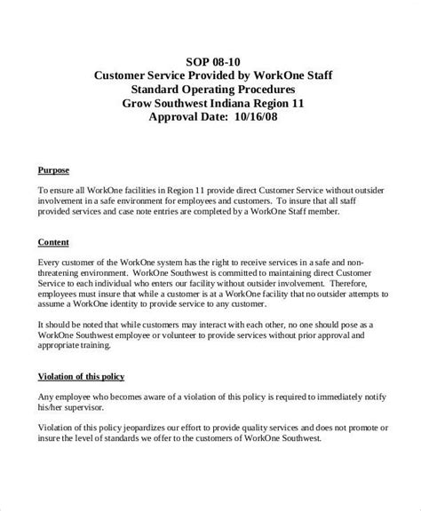 Customer Service SOP Template