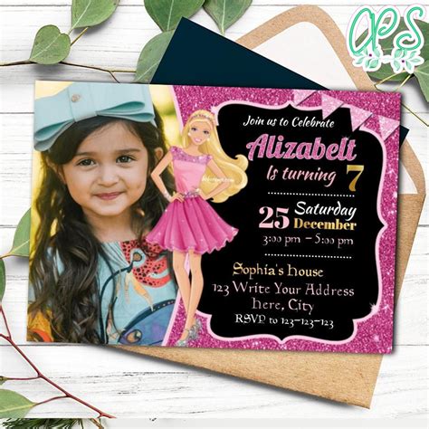 Customizable Barbie Invitation Template