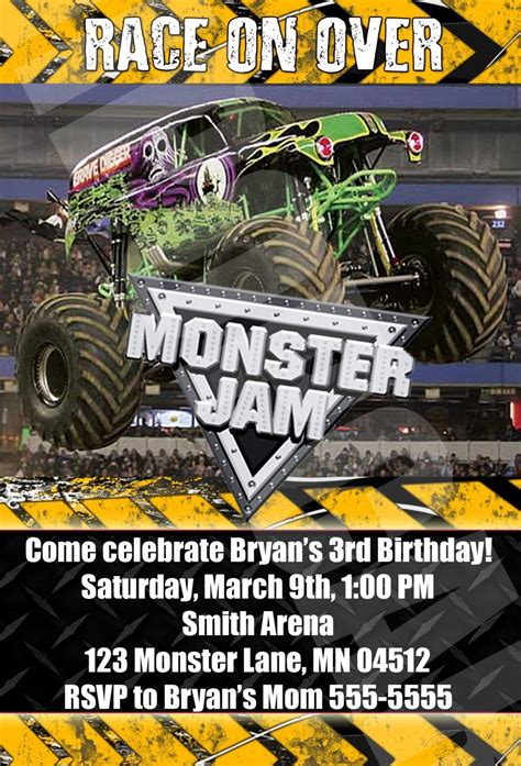 Customizable Monster Jam Invitation Templates