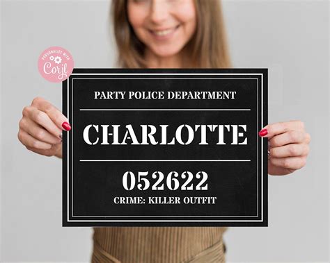 Customizable Mug Shot Sign Template 1