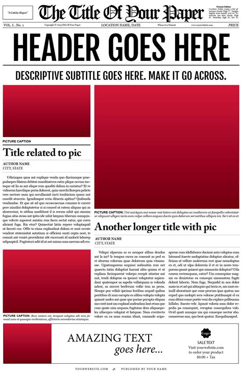 Customizable Newspaper Templates