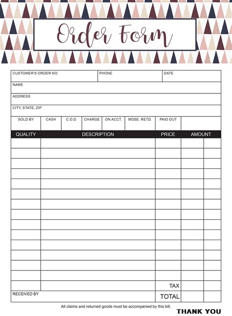 Customizable Order Forms