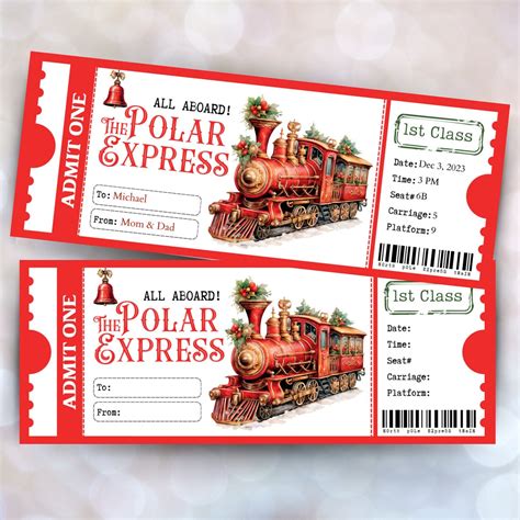 Customizable Polar Express Ticket Template