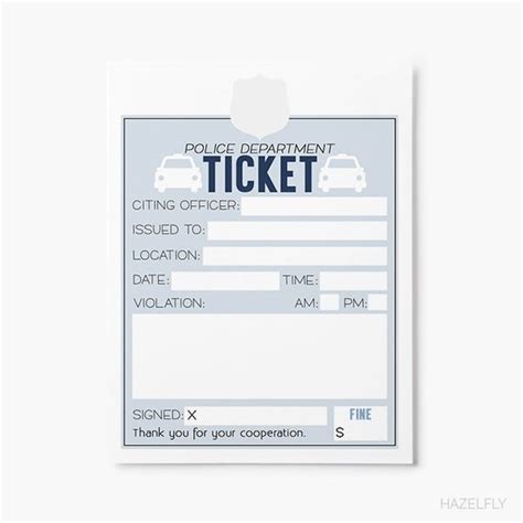 Customizable Police Ticket Templates Sample