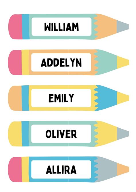 Customizable Printable Name Labels Example 10