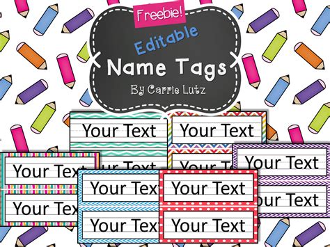 Customizable Printable Name Labels Example 7