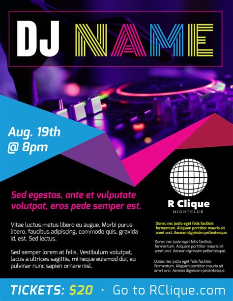 Customize DJ Flyer Template Example