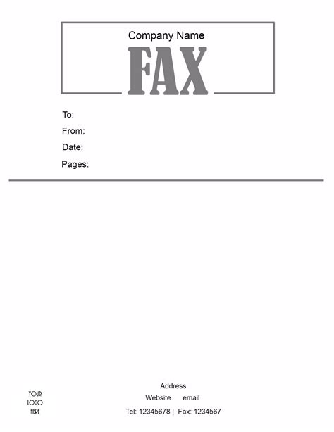 Customize Fax Cover Sheet Template