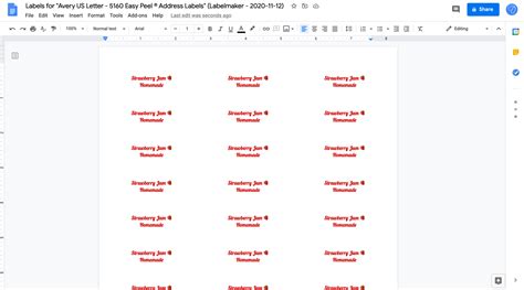 Customizing Labels Template in Google Sheets