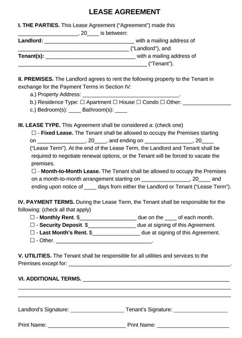 Customize Lease Agreement Template