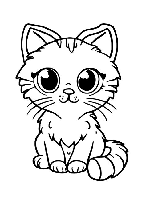 Cute Cat Coloring Page 5