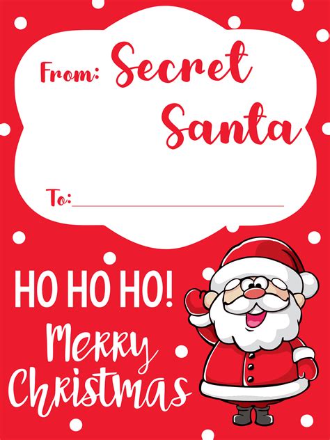 Cute Quirky Secret Santa Tag