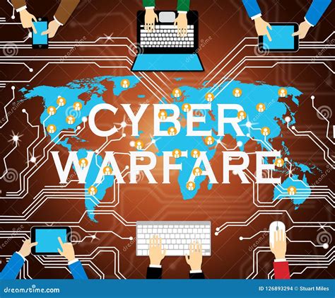 A graphic illustration of a cyber warfare attack