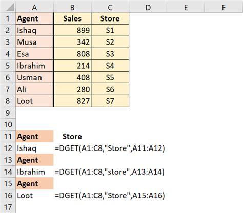 DGET function example 1