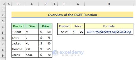 DGET function example 2